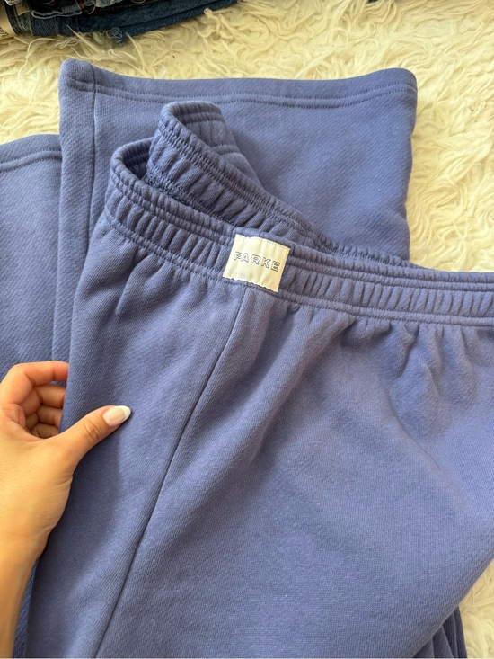 Parke Pants - Parke  Blue Sweatpants - Soft Elastic Waist Bottoms